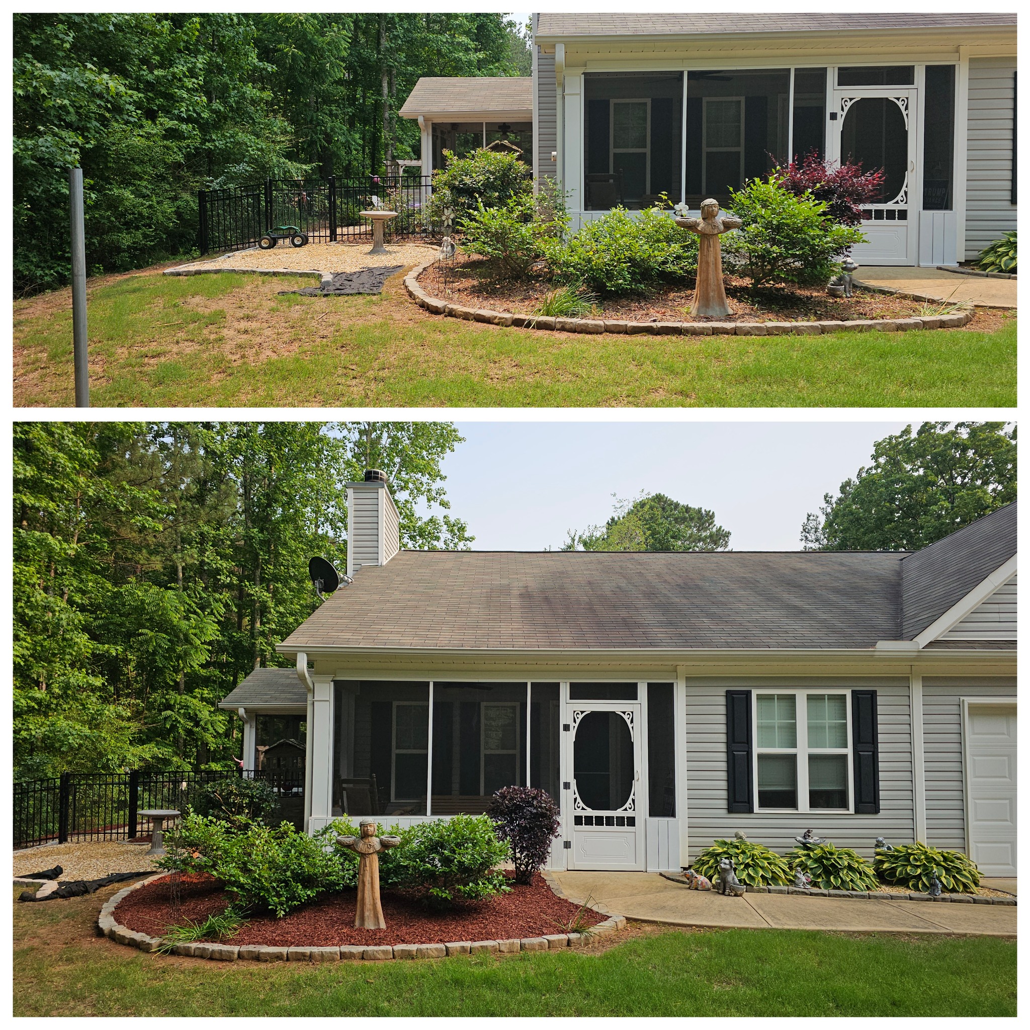 Before and after lawn transformation